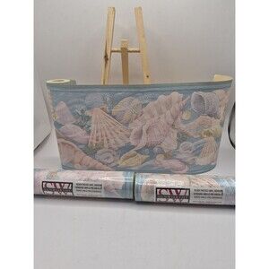Vintage Sunworthy Prepasted Wallpaper Border 16 Yds 3 Rolls Pastel Coastal Decor